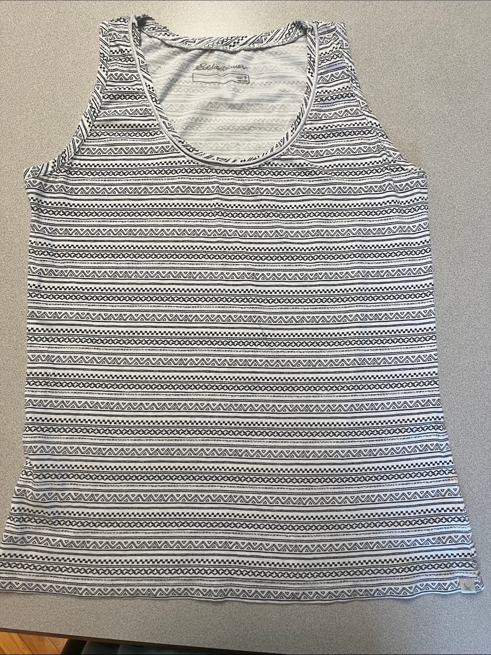 Eddie Bauer Black & White Patterned Tank Top